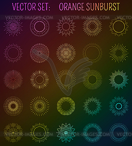 Set of vintage sunburst. Geometric shapes and - vector clip art