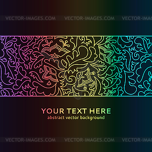 Abstract spectrum floral ornamental border - vector clipart