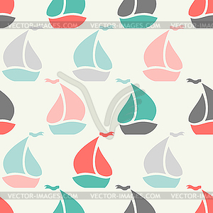 Sailboat shape seamless pattern. for marine design - vector clip art