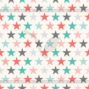 Retro colorful star seamless pattern - vector image