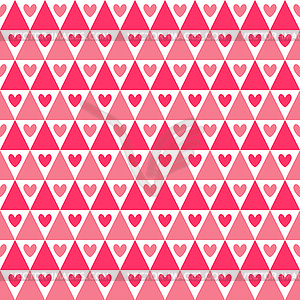 Heart shape seamless pattern. Pink color - vector clipart