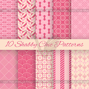 Shaby chic seamless patterns - vector clipart