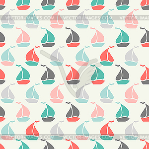 Sailboat shape seamless pattern. for marine design - vector clipart
