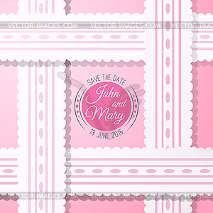 Pink background with vintage realistic pink and - vector clipart