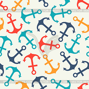 Seamless pattern of anchor shape and line - royalty-free vector clipart