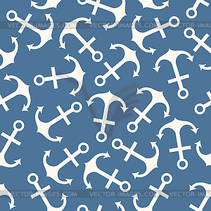 Seamless pattern of anchor shape and line - vector image