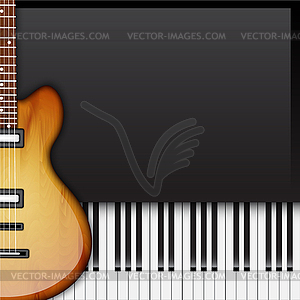 Фон с фортепиано ключей - векторизованное изображение клипарта