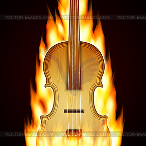 Background with violin - vector clipart