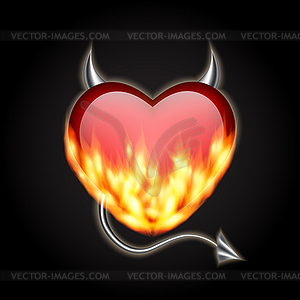 Demonic heart - vector clipart / vector image