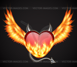 Демонический сердце - векторное изображение клипарта