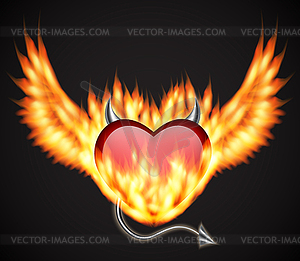 Demonic heart - vector image