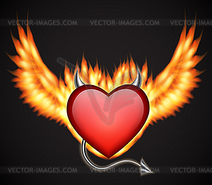 Demonic heart - vector clipart