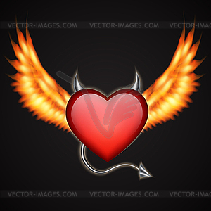 Демонический сердце - клипарт в векторе / векторное изображение