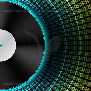 Background with vinyl record - vector clip art