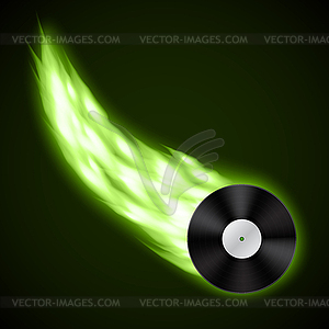 Background with vinyl record - vector clipart