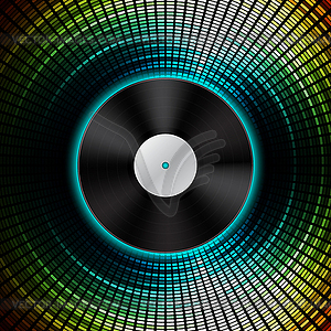 Background with vinyl record - vector clip art