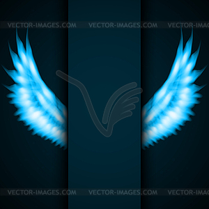 Background with fire wings - vector image