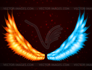 Background with fire wings - vector clip art