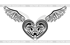 Heart with wings - vector image