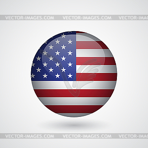 Glossy sphere with american flag - vector clip art
