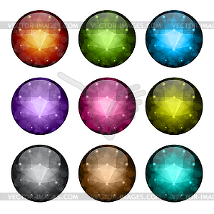 Set of stylized glossy buttons - vector image