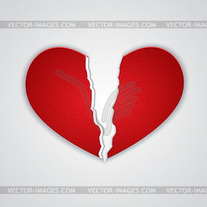 Ragged paper heart - vector clipart