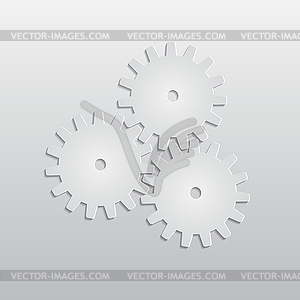 Background with paper gears - vector clipart