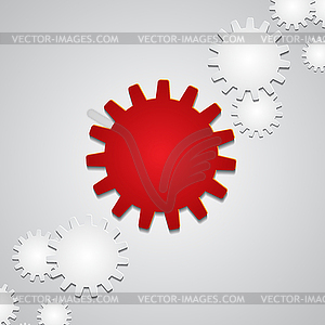 Background with paper gears - vector image