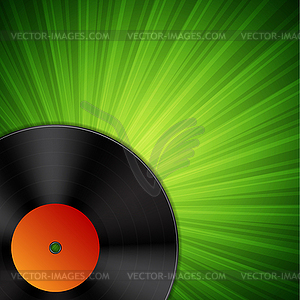 Background with vinyl record - vector image