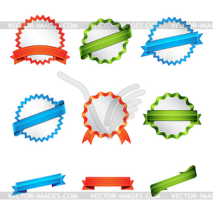 Set of badge and ribbon - vector image