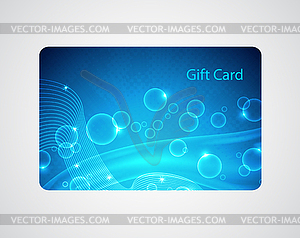 Raster version of vector blue gift card - color vector clipart