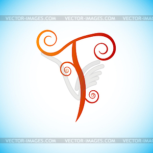 Letter of alphabet - t - royalty-free vector image