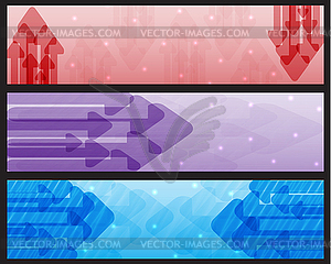 Raster version of vector set of arrows banner - vector image