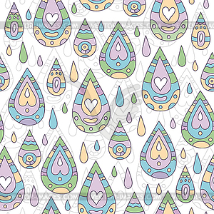 Autumn seamless pattern with rain drops - vector clipart