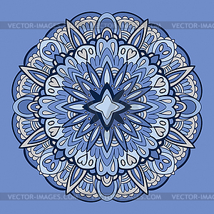 Ornamental round lace pattern - color vector clipart