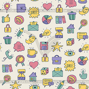 Seamless doodle pattern - vector image