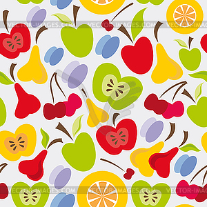 Seamless fruits pattern - stock vector clipart