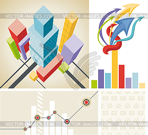 Набор бизнес-шаблон - стоковый векторный клипарт