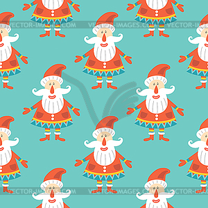 Christmas seamless pattern with Santa Claus - vector clip art