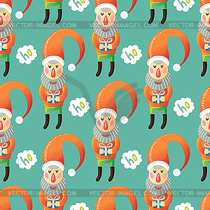 Christmas seamless pattern with Santa Claus - vector image