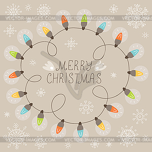 Christmas card with lights - vector clipart