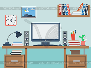 Home workplace - vector image