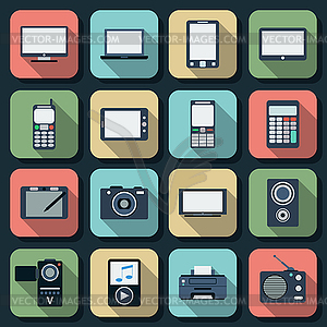 Modern electronic icons - vector image