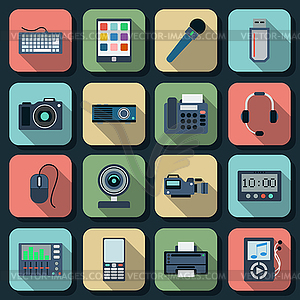 Electronic equipment icons - vector image