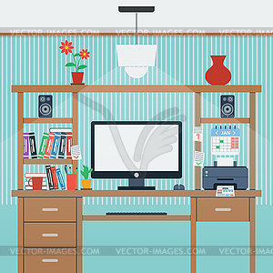 Home workplace - vector clipart