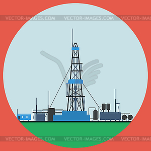 Oil rig - vector clip art