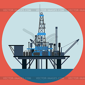Oil platform - vector clipart