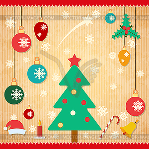 Retro christmas background - vector clip art