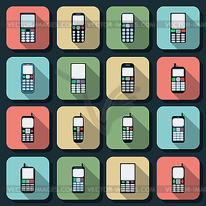 Phones icons collection - royalty-free vector image