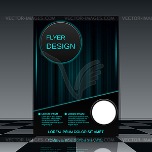 Futuristic flyer template - vector clipart